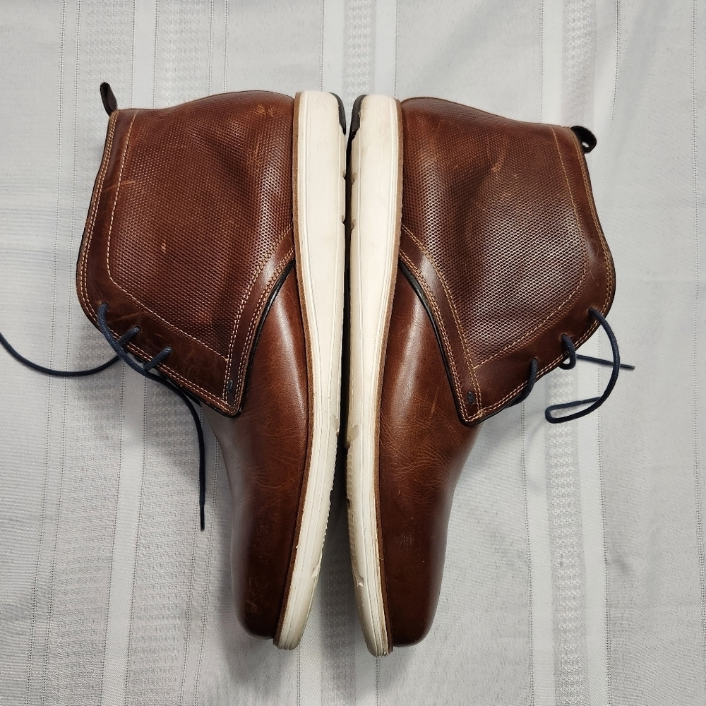Thomas & Vine Men’s Leather Lace-up Boot Size 12 Brown with white soles - Picture 12 of 14